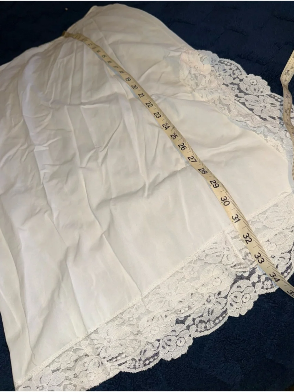 Vintage White Lace Trim Slip Chemise - Picture 6 of 7